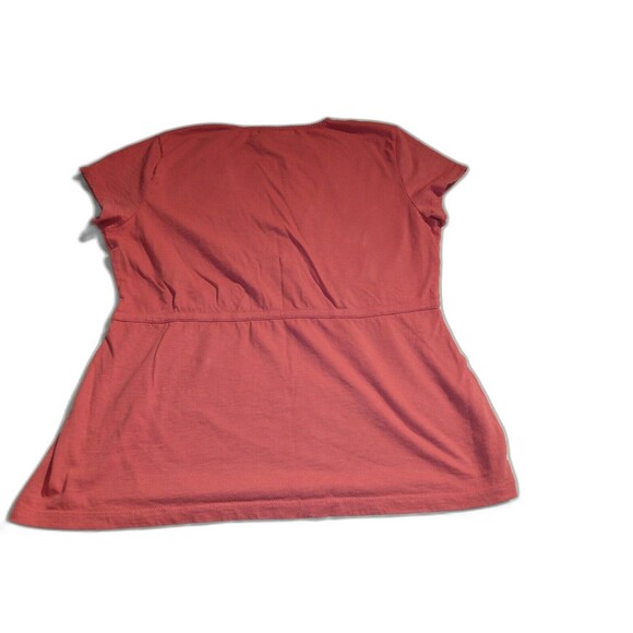 JM Collection Womens Shirt Size L Short Sleeve Tunic Embroidery Orange Boho - Picture 2 of 5